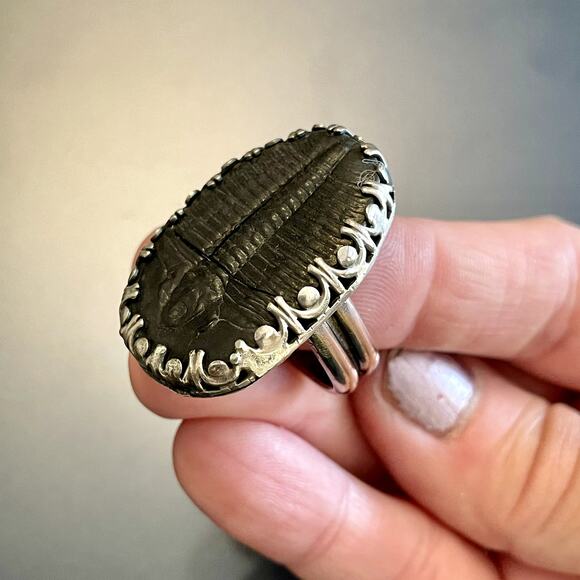 🎉HP!🎉Trilobite Silver Ring (sized 8.5) - Picture 6 of 7